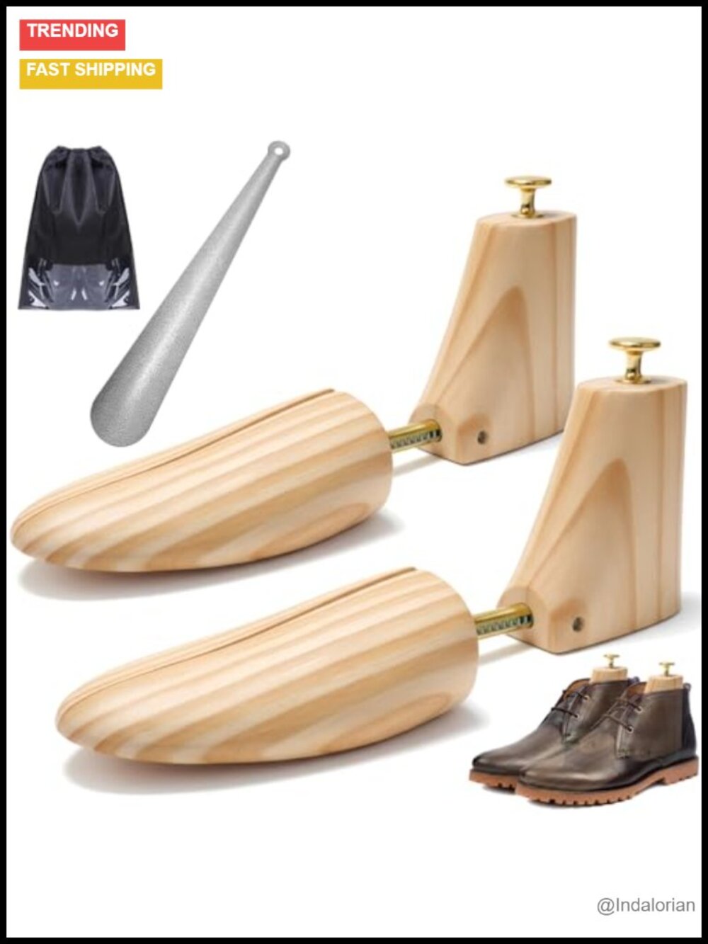 Wooden Boot Tree Shoe Stretcher Shaper for Men Women Pine Wood
